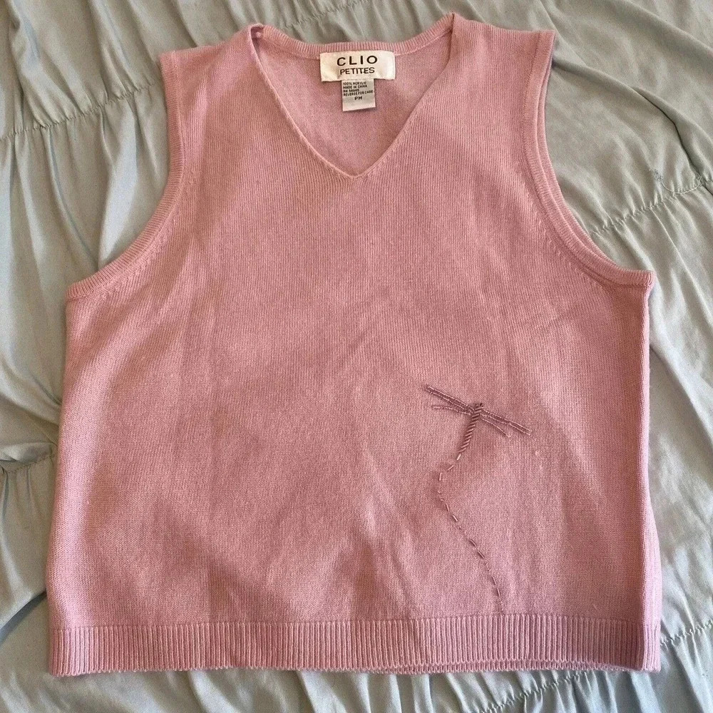Clio Petites Pink Vest Beaded Dragonfly Petite Medium Vintage Soft Spring women